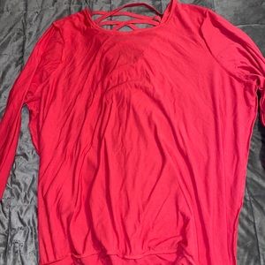 Pink back strapped long sleeve